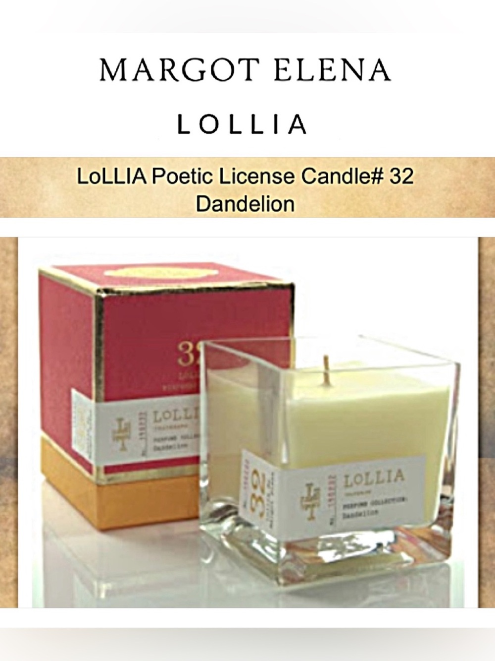 LOLLIA Poetic License Candle #32 Dandelion DISCONTINUED Margot Elena - Picture 5 of 8
